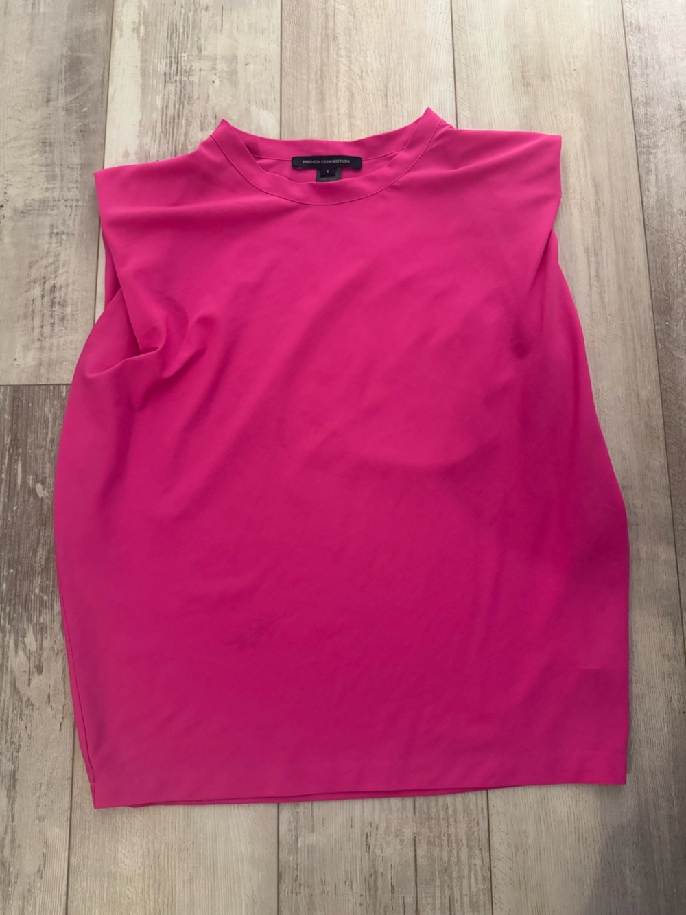 French Connection Hot Pink Padded-Shoulder Blouse - Picture 3 of 4